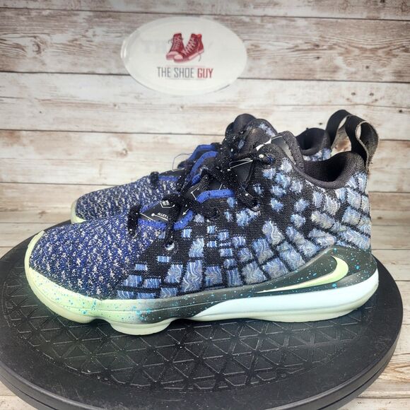 Nike LeBron 17 Youth 1Y Mid  Constellations Blue Green Athletic Kids Shoes - Picture 4 of 10